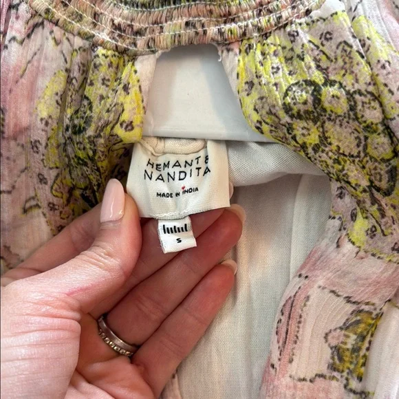 HEMANT & NANDITA Pink and Green Halter Dress - Picture 2 of 5